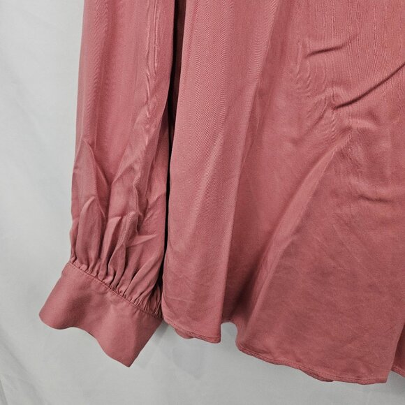 Chicos Womens Top Modal Long Sleeve Ruffle Blouse Size 2 Rose Pink Long Sleeve - Picture 6 of 13
